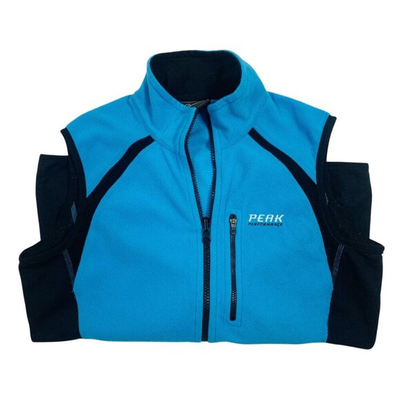 PEAK PERFORMANCE R&D Mid Waistcoat Woman's LARGE Full Zip Stretchy blue and blac - Picture 11 of 15